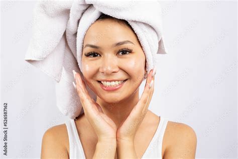 Skincare Skin Care Model Towel White Background Face Wash Loreal Lush