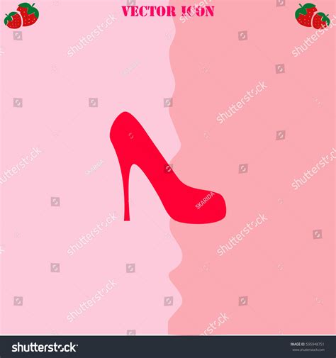 High Heel Shoe Vector Icon Strawberry Stock Vector Royalty Free 595948751 Shutterstock