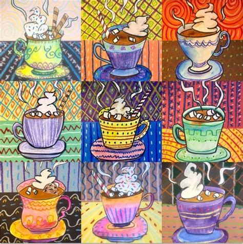 Hot Cocoa Art Middle School Art Projects Winter Art Lesson Holiday Art Projects