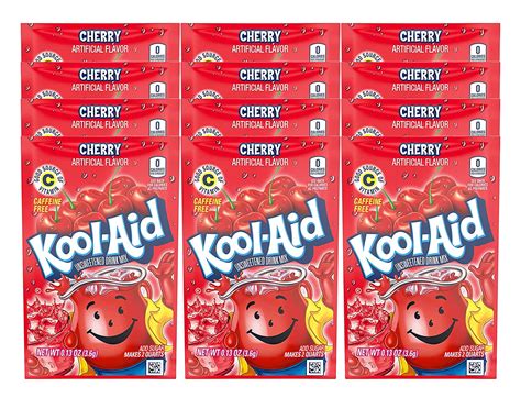 Kool Aid Cherry Unsweetened Drink Mix Packets Walmart