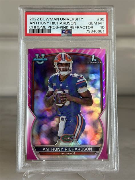 Anthony Richardson 2022 Bowman Chrome University 65 Prospects Pink