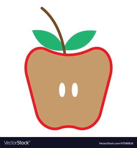 Apple Slice Icon Clipart Design Template Isolated Vector Image