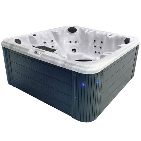 AquaLife Insight 6 7 Person Non Lounger 34 Jet 73 Port 240 Volt Acrylic Hot Tub With Ice Bucket