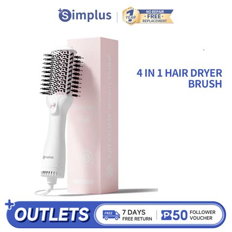 Simplus Hot Air Brush Comb Dryer Hair Curler Hot Cool Air Curling Iron In Hair Straightener
