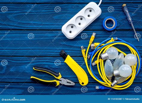 Electrical Repair Bulbs Socket Outlet Cabel Screwdriver Pilers On