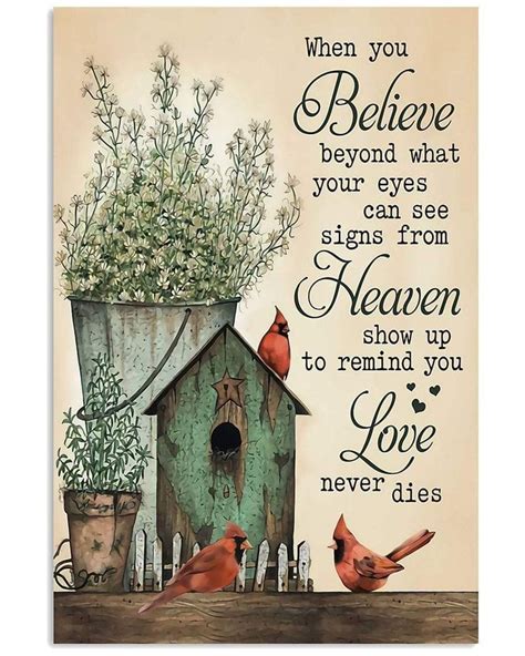 Cardinal Love Never Dies Canvas Print Poster Print Wall Art Canvas