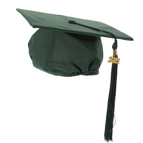 HONITANO Green Graduation Cap 1Pack Woven Fabric Square Shape Tassel