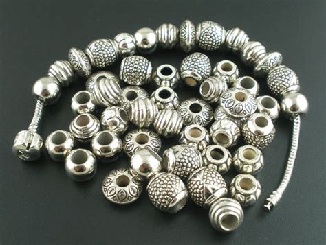 Pcs Antique Silver Tone European Spacers Assortment Etsy