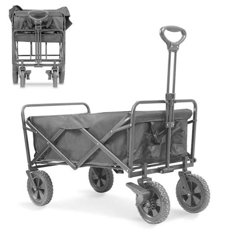 Chariot De Jardin Pliable Avec 4 Roues Transport Charge 100Kg Chariot