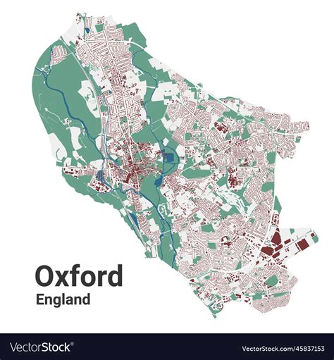 Oxford city map england the united kingdom Vector Image