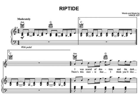 Vance Joy Riptide Free Sheet Music Pdf For Piano The Piano Notes