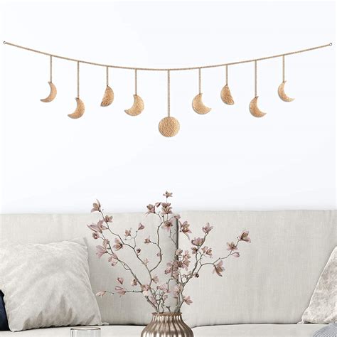 Moon Phase Wall Hanging Rose Gold Unique Lightweight Moon Phase