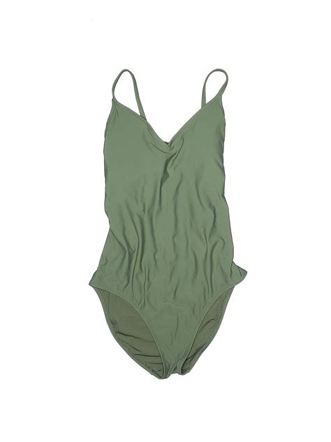 Aerie Solid Green One Piece Swimsuit Size L 44 Off Thredup