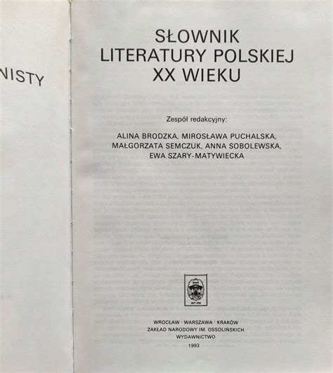 S Ownik Literatury Polskiej Xx Wieku Oficjalne Archiwum