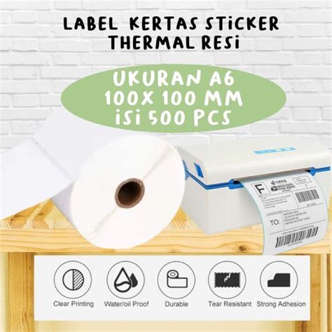 Jual Label Sticker Thermal X Mm Isi Kertas Sticker Label