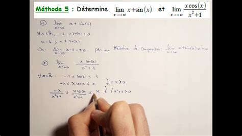 Méthode 5 Calculs de limites avec un théorème de comparaison et le