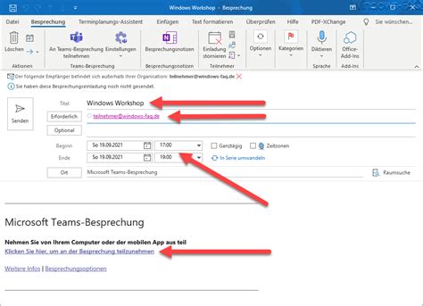 Teams Besprechung Im Outlook Einrichten Windows FAQ