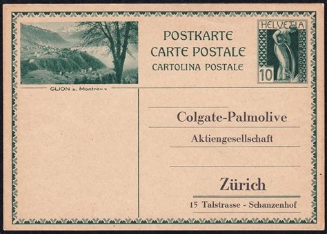 Schweiz Ganzsachen Postkarten Privatzudruck Pk Briefmarken World