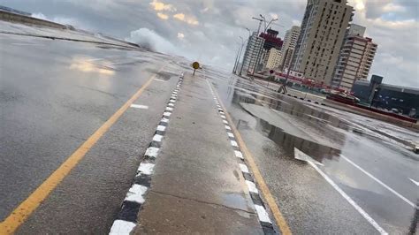 Waves Crashing Against The Wall On The Malecon In Downtown Havana Cuba