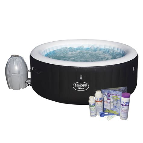 Bestway SaluSpa Miami 4 Person Inflatable Hot Tub W Chemical Balancing