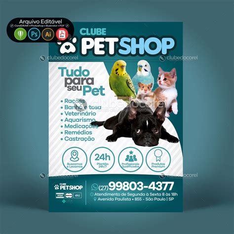 Pet Shop Veterinario Panfleto Flyer Folder 03 Clube Do Corel