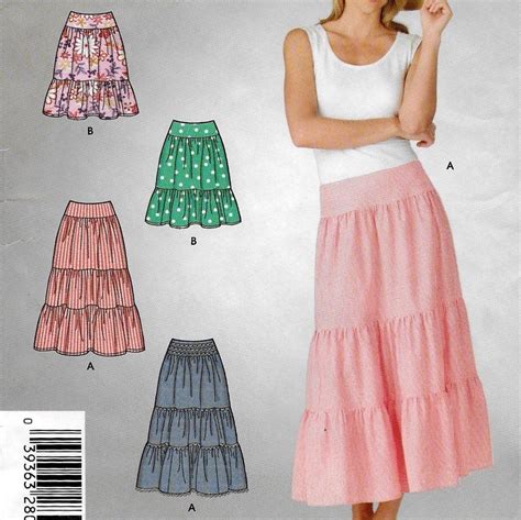 An Easy Sew Gathered Tiered Skirt In 2 Lengths Sewing Pattern For Women Uncut Sizes 6 8 10 12