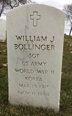 William Joseph Bollinger 1917 1994 Mémorial Find a Grave