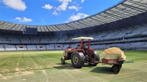 Gramado do Mineirão passa por manutenção técnico do Atlético MG e