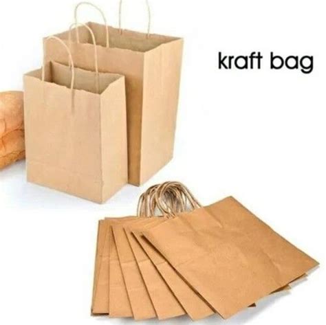 Brown Color Plain Pattern Kraft Paper Bags For Packaging At Best Price