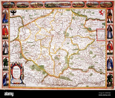 17th Century Map Of Bohemia Stock Photo Alamy