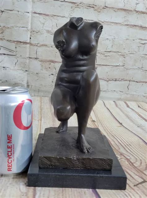 Bronze Nude Sexy Female Torso Statue Woman Anatomy Marble Base Figurine Statue Eur