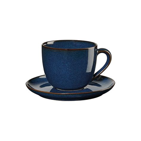 Taza Cappuccino Con Platillo 230ml Azul Medianoche Saisons Asa