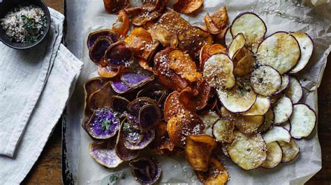 Sweet Potato Crisps With Chili Coconut Salt Oversixty