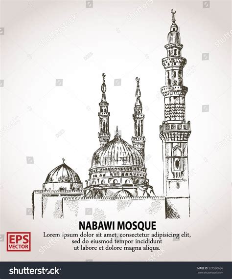 Pen Sketch Drawing Sketches Drawings Mosque Drawing Mosque Vector