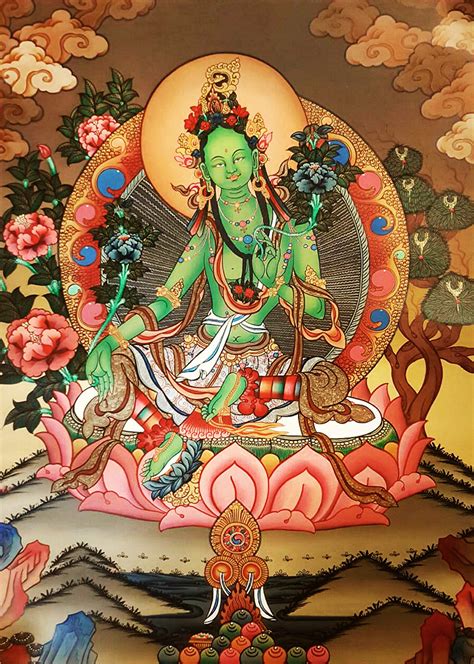 Green Tara Thanka Painting