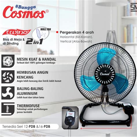 Jual Cosmos Desk Wall Fan Kipas Angin Meja Dan Dinding 16 Inch