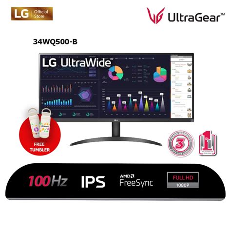 Jual LG UltraWide 34WQ500 B 34 WFHD IPS Display HDR10 SRGB 99 100Hz