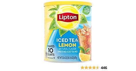 Lipton Iced Tea Natural Lemon Sweetened Iced Tea Powder Lemon Flavoured Powdered Drink Mix