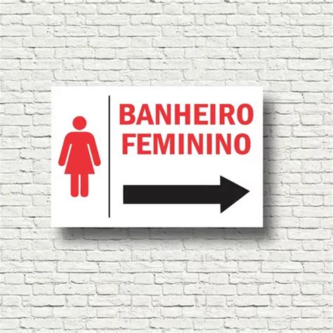 Placa Sinaliza O Banheiro Wc Feminino Seta Direita