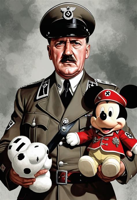 Realistic Adolf Hitler With Mickey Mouse Plushie Stable Diffusion Online
