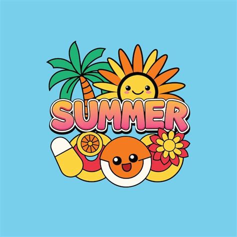 Premium Vector Hello Summer Illustration And Cartoon Vector Palm Trees