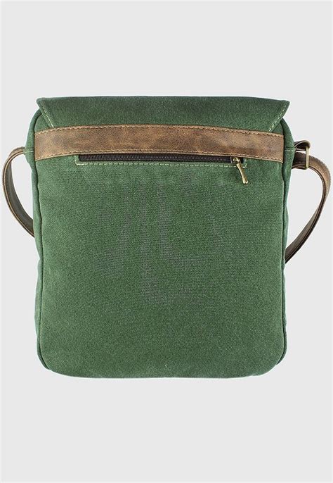 Lennas Bolsa Tiracolo Transversal De Lona Feminina Masculina Verde A