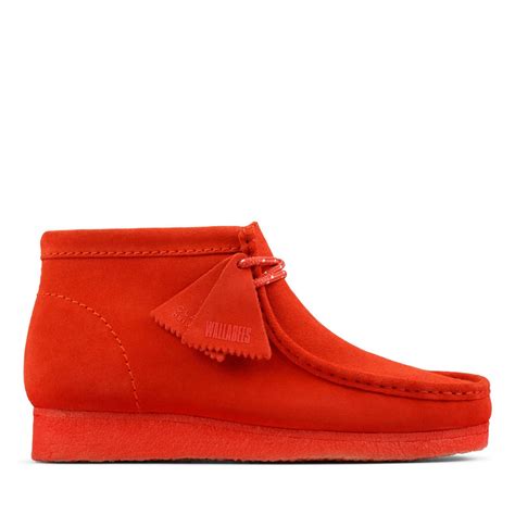 Clarks Wallabee Boot Red Suede Mod Club