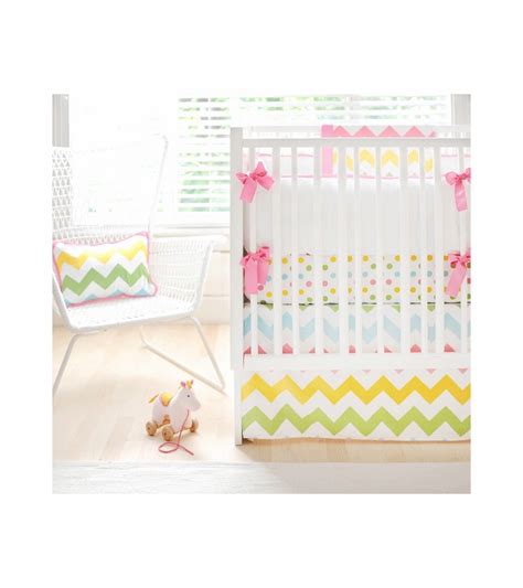 New Arrivals Zig Zag Rainbow Piece Baby Crib Bedding Set