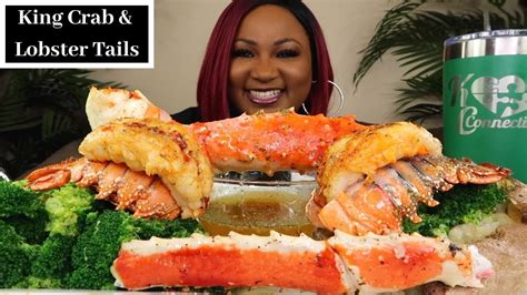 King Crab Lobster Tail Seafood Mukbang Boil Youtube