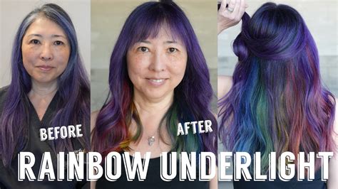 Hair Transformations With Lauryn Rainbow Underlight With Purple Grey