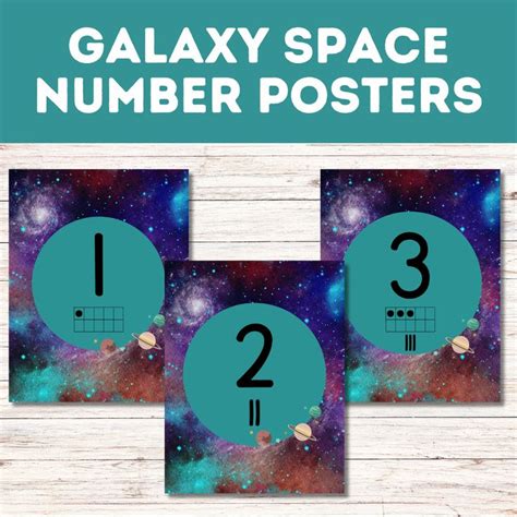 Galaxy Space Themed Number Posters Tally Marks And Tens Frames