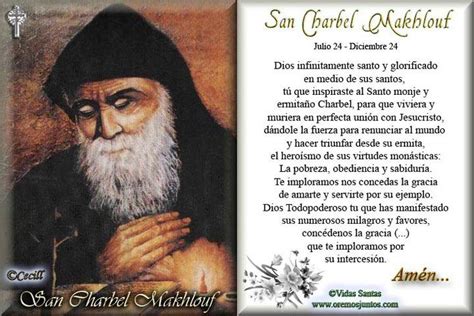 San Charbel Makhlouf San charbel oracion Oraciones Oración a san benito