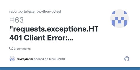 Requests Exceptions HTTPError 401 Client Error Unauthorized For