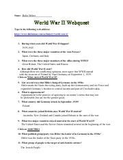 WebQuest WWII Pdf Rolin Weber Name Type In The Following Web Address